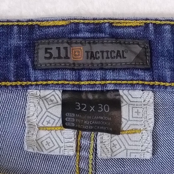 5.11 Tactical Mens Jeans Blue Size 32x30 Fits 34x28 Straight Denim Pockets - Picture 4 of 16